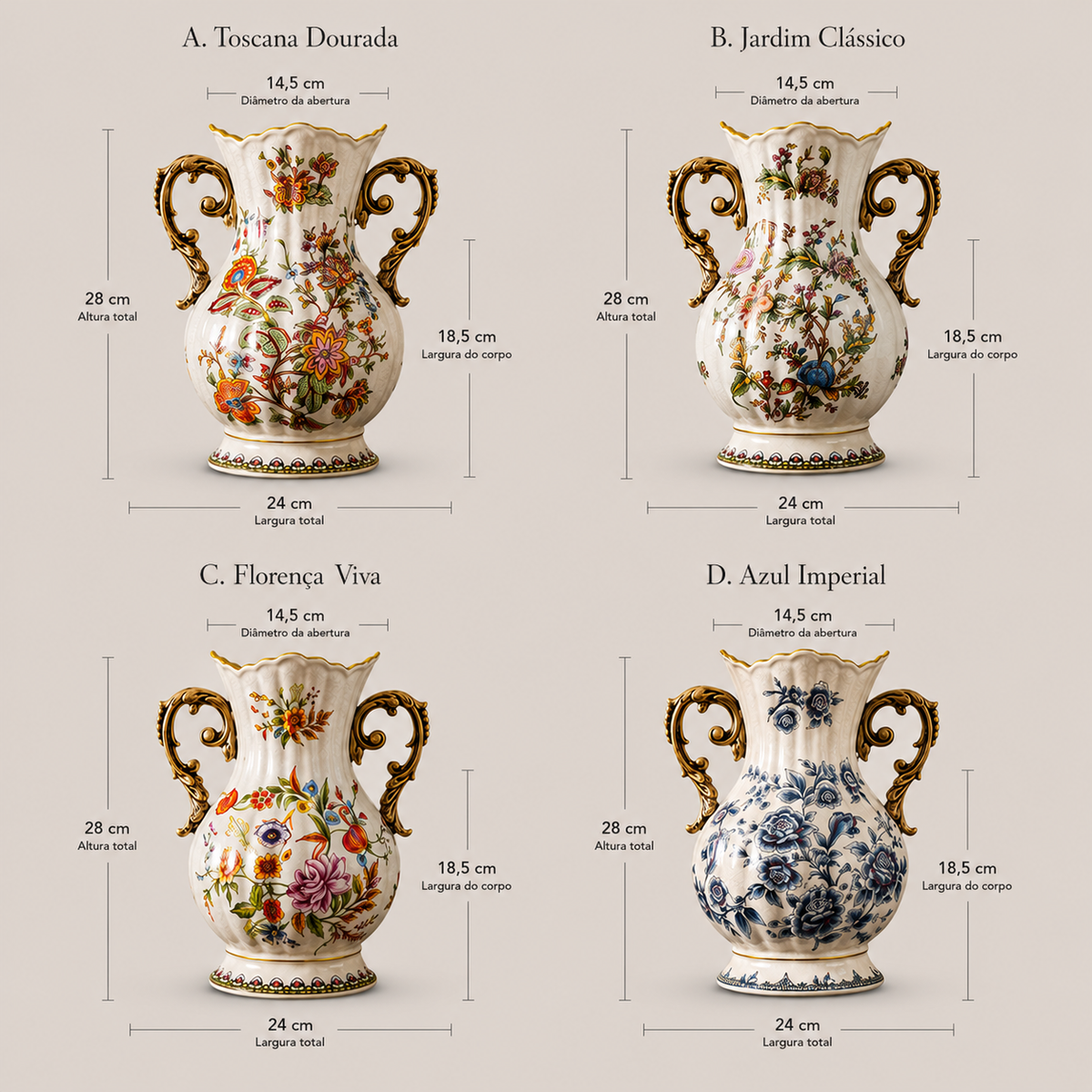 Vaso Decorativo de Cerâmica Serafina - Floresta Viva