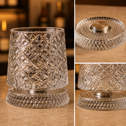 Copo Giratório de Vidro para Whisky - Base 360°