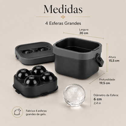 Fabricador De Gelo Esférico - 4 Esferas Grandes