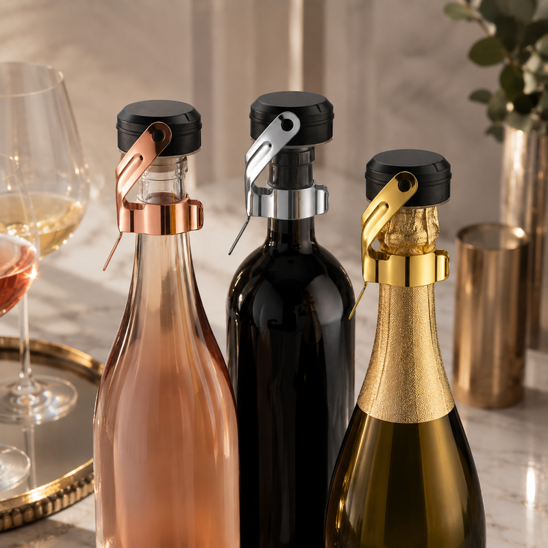 Vedador Para Vinho e Espumante Em Aço Inox