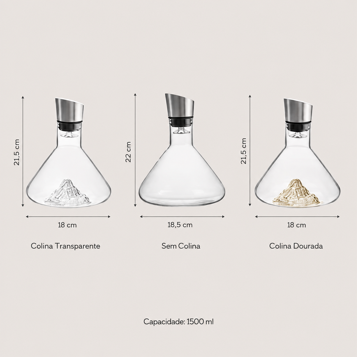 Decanter Alpino Para Vinho - Vidro Escultural