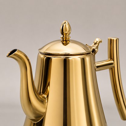 Chaleira De Chá Em Aço Inox 304 Com Infusor - Dourada