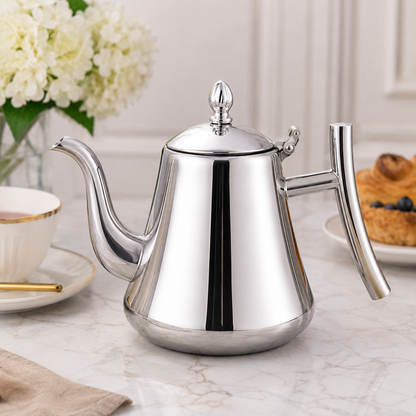 Chaleira De Chá Em Aço Inox 304 Com Infusor - Inox Polido