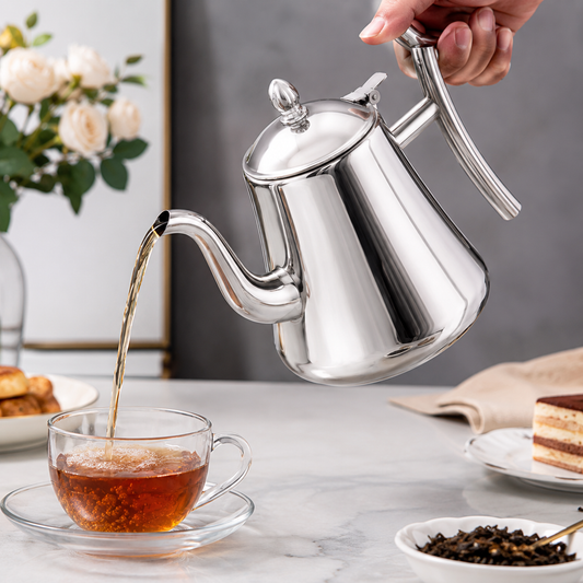 Chaleira De Chá Em Aço Inox 304 Com Infusor - Inox Polido
