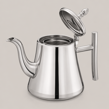 Chaleira De Chá Em Aço Inox 304 Com Infusor - Inox Polido