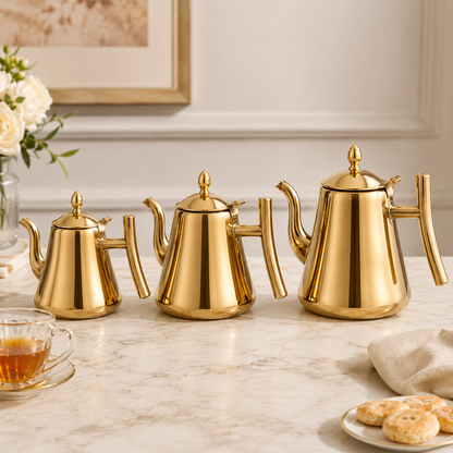 Chaleira De Chá Em Aço Inox 304 Com Infusor - Dourada