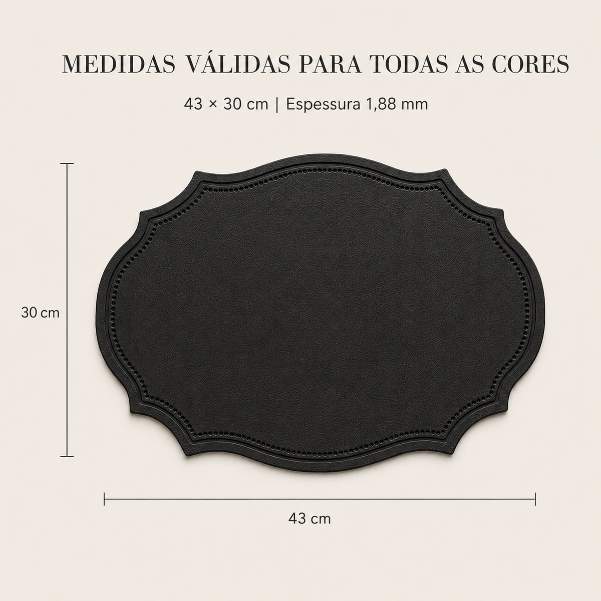 Kit 6 Jogos Americanos Versailles Em Couro Sintético - Contorno Clássico