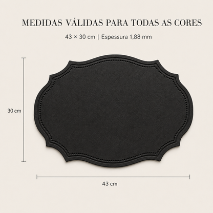 Kit 6 Jogos Americanos Versailles Em Couro Sintético - Contorno Clássico