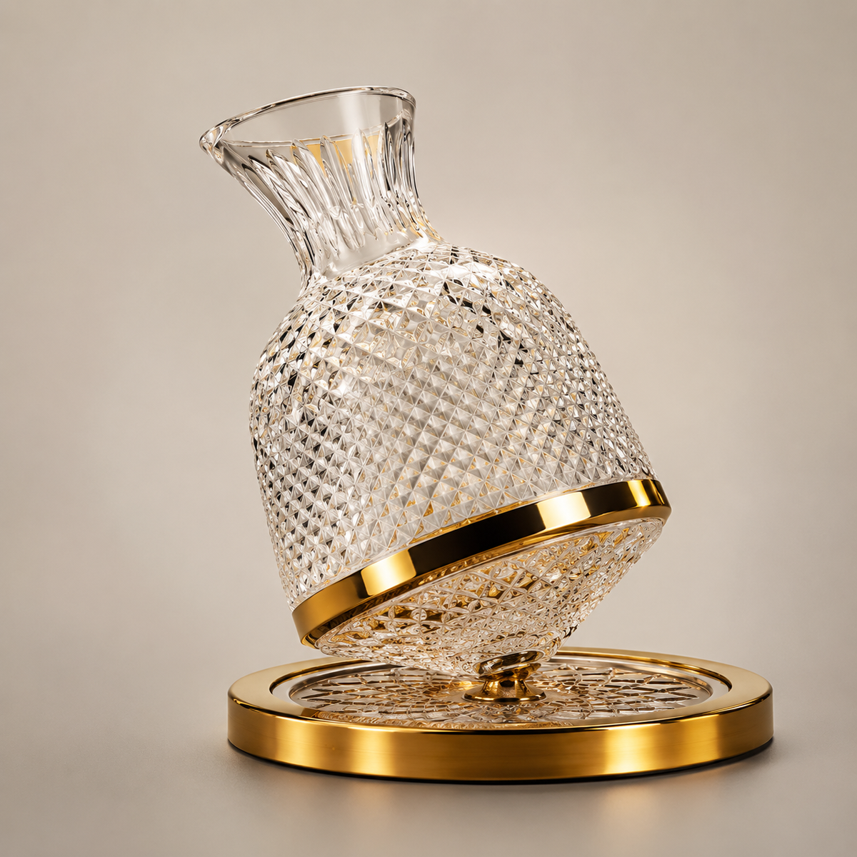 Decanter Giratório Vórtice 360° - Vidro Texturizado