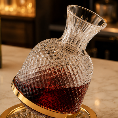 Decanter Giratório Vórtice 360° - Vidro Texturizado