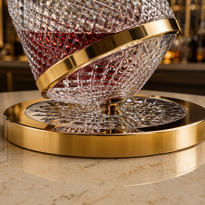 Decanter Giratório Vórtice 360° - Vidro Texturizado