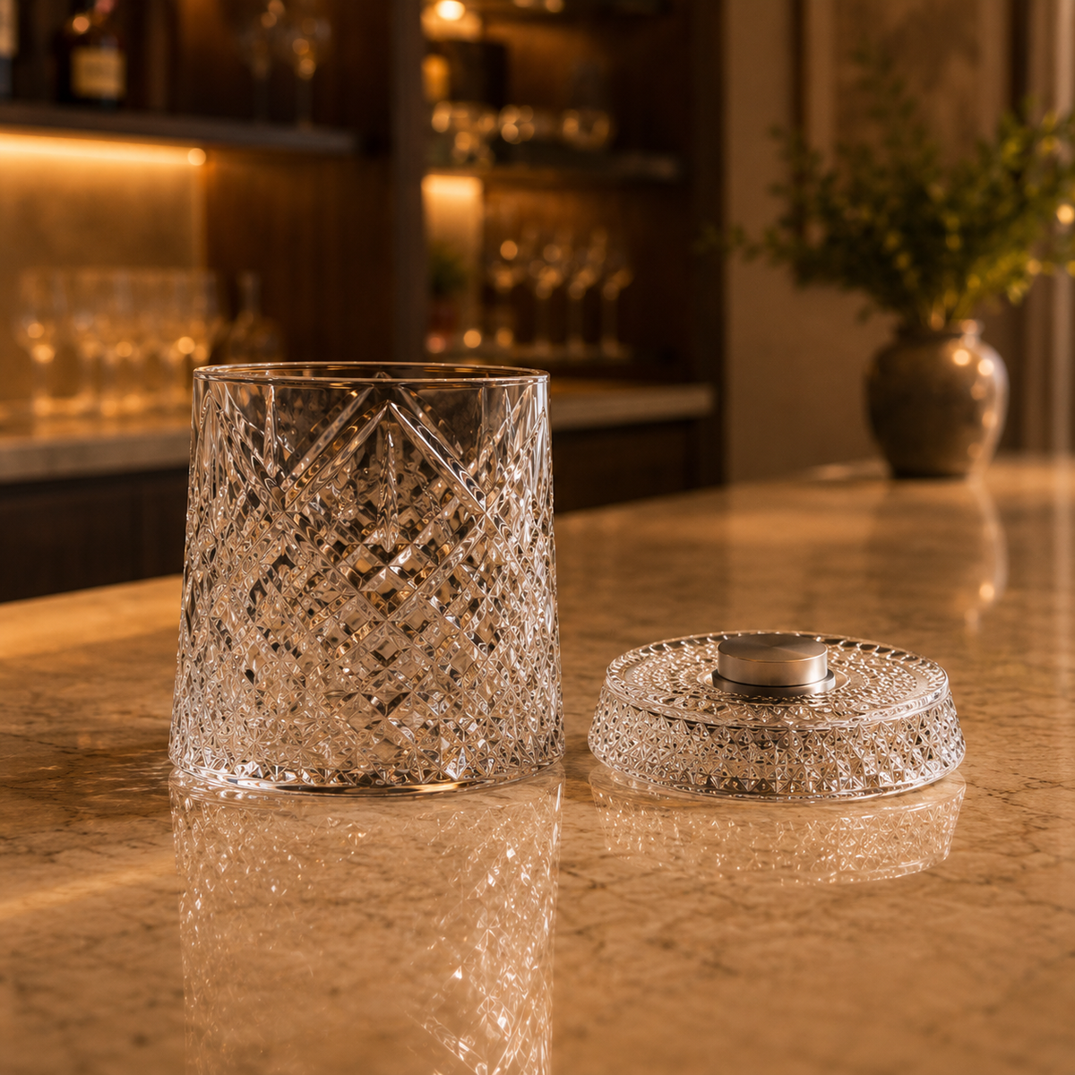 Copo Giratório de Vidro para Whisky - Base 360°