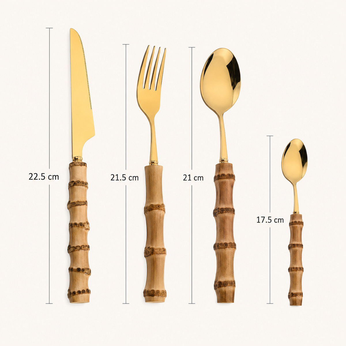 Faqueiro Verona Com Cabos De Bambu 24 Peças