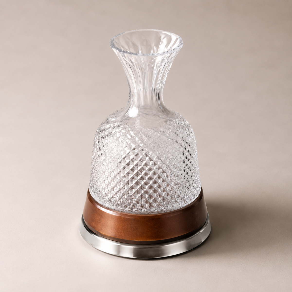 Decanter Giratório Bellagio - Base Amadeirada Clara