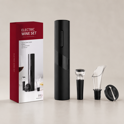 Kit Sommelier Elétrico Para Vinho Vittorio - 3 Em 1