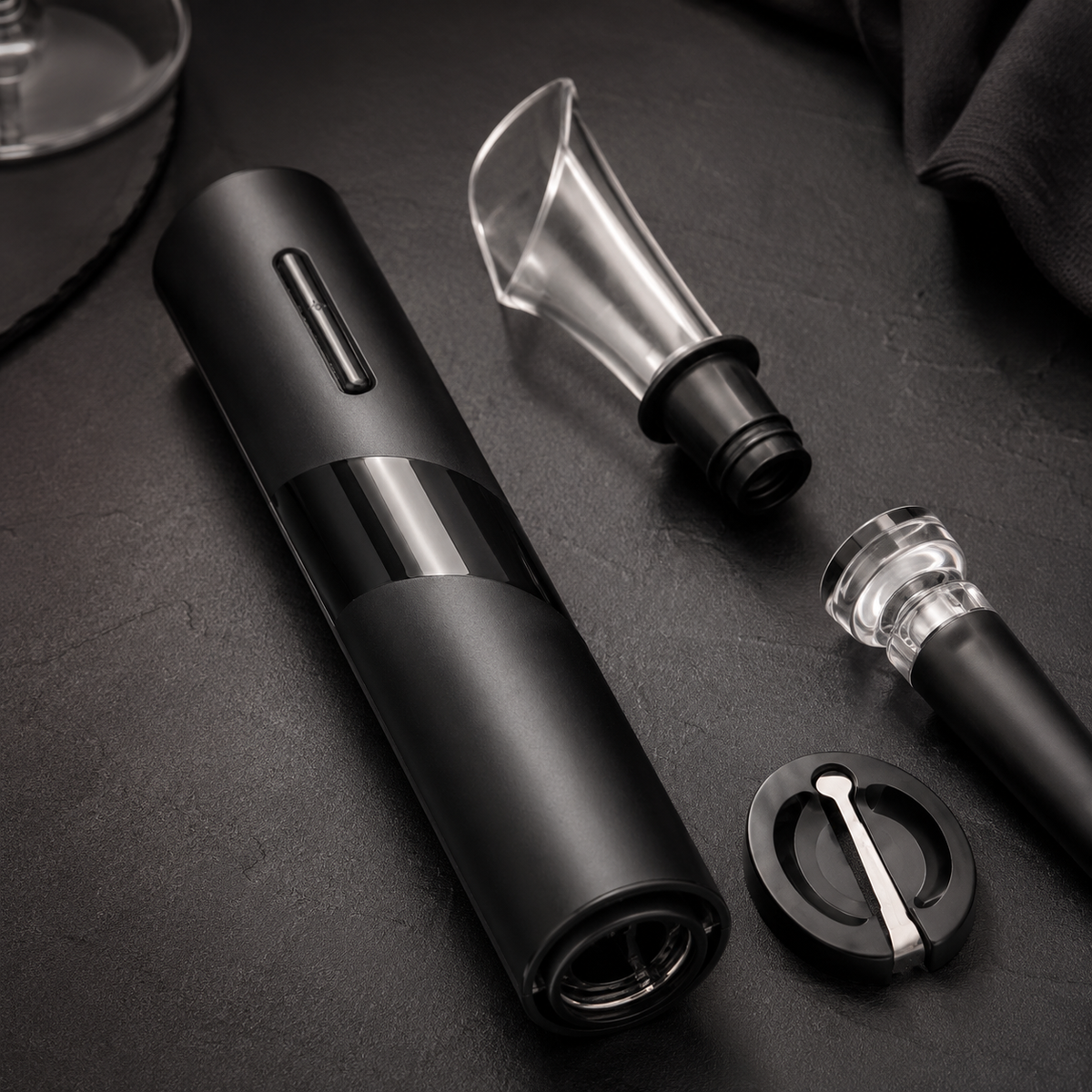 Kit Sommelier Elétrico Para Vinho Vittorio - 3 Em 1