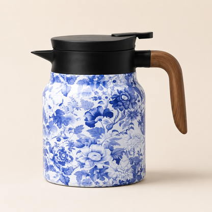 Garrafa Térmica Floral Fiora Azul - Infusor 1 L