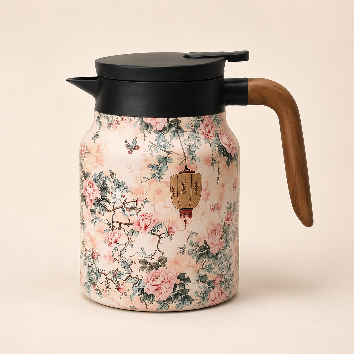 Garrafa Térmica Floral Fiora Rosa - Infusor 1 L