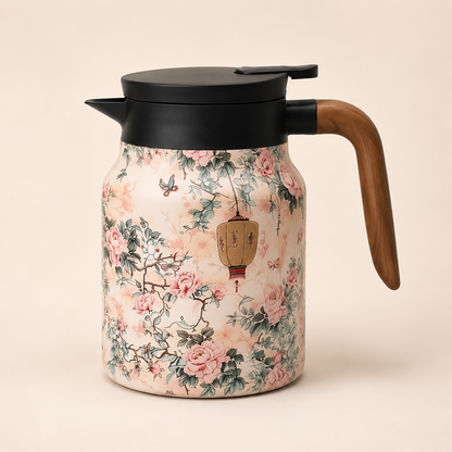Garrafa Térmica Floral Fiora Rosa - Infusor 1 L