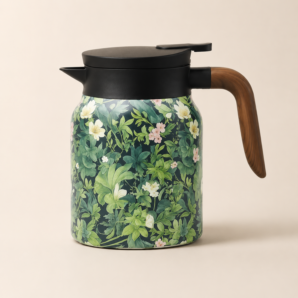 Garrafa Térmica Floral Fiora Verde - Infusor 1 L