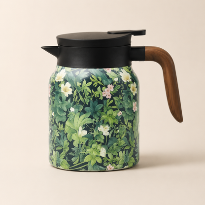 Garrafa Térmica Floral Fiora Verde - Infusor 1 L