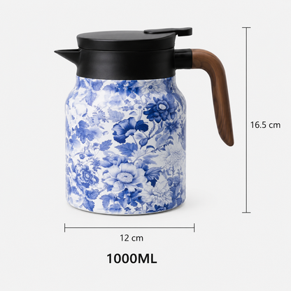Garrafa Térmica Floral Fiora Azul - Infusor 1 L