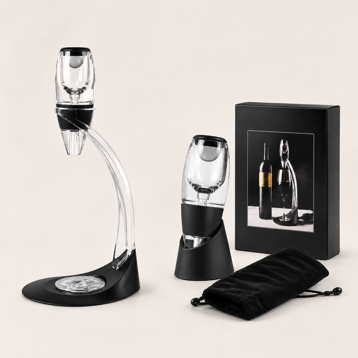 Aerador De Vinho Com Suporte Curvo - Volare