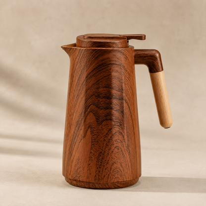 Garrafa Térmica Siena Com Acionamento Superior - Madeira Nogueira