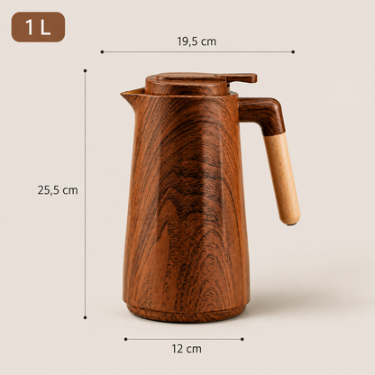 Garrafa Térmica Siena Com Acionamento Superior - Madeira Nogueira