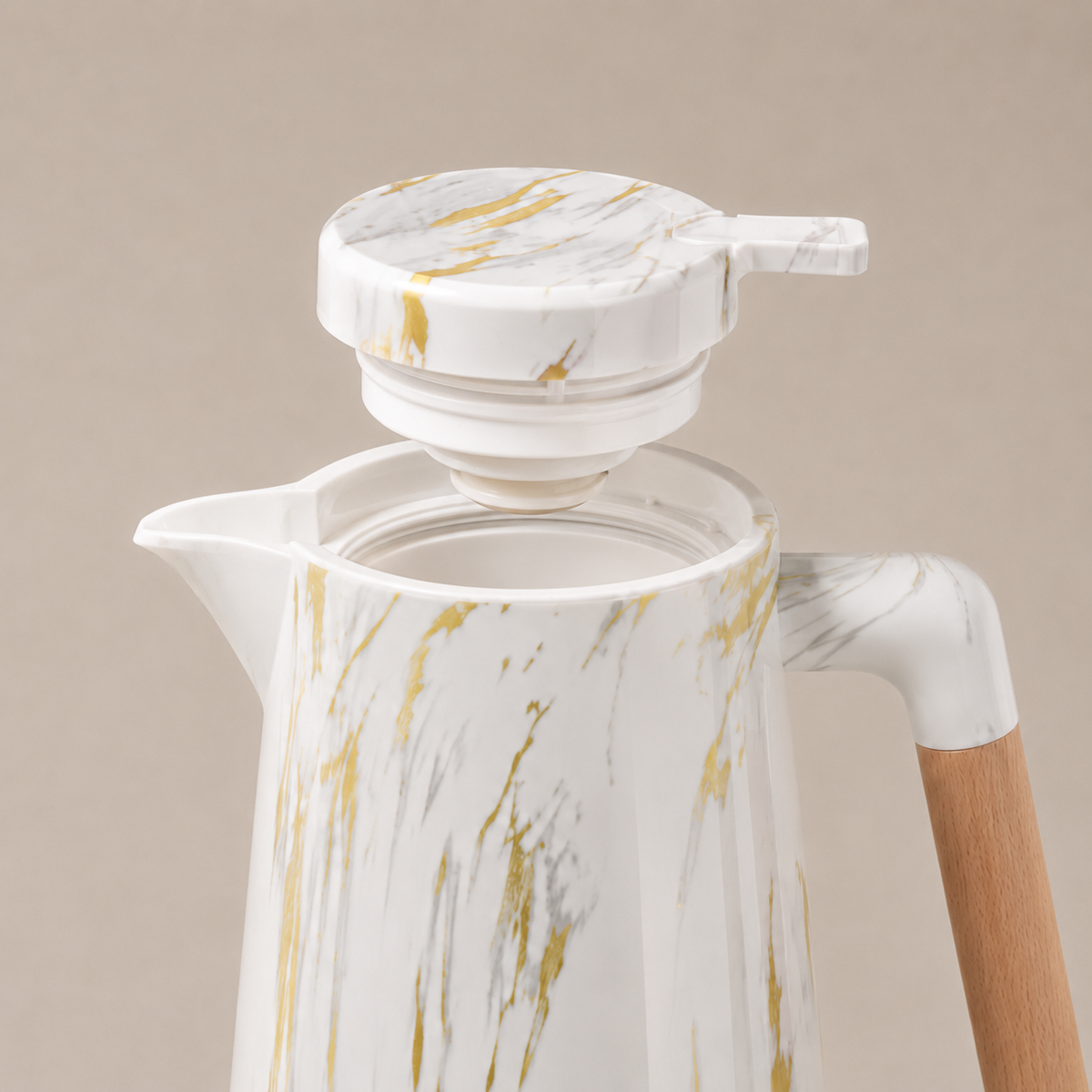 Garrafa Térmica Siena Com Acionamento Superior - Mármore Branco