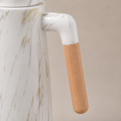 Garrafa Térmica Siena Com Acionamento Superior - Mármore Branco