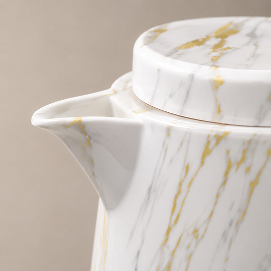 Garrafa Térmica Siena Com Acionamento Superior - Mármore Branco