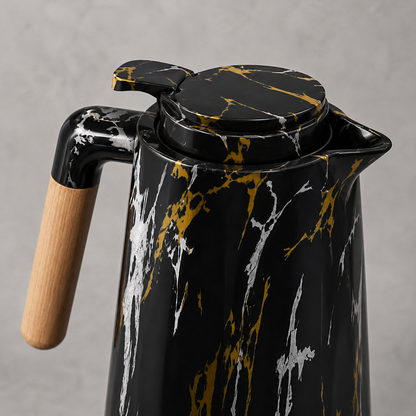 Garrafa Térmica Siena Com Acionamento Superior Mármore Preto