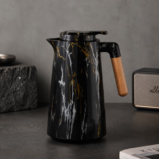 Garrafa Térmica Siena Com Acionamento Superior Mármore Preto