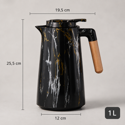 Garrafa Térmica Siena Com Acionamento Superior - Mármore Preto