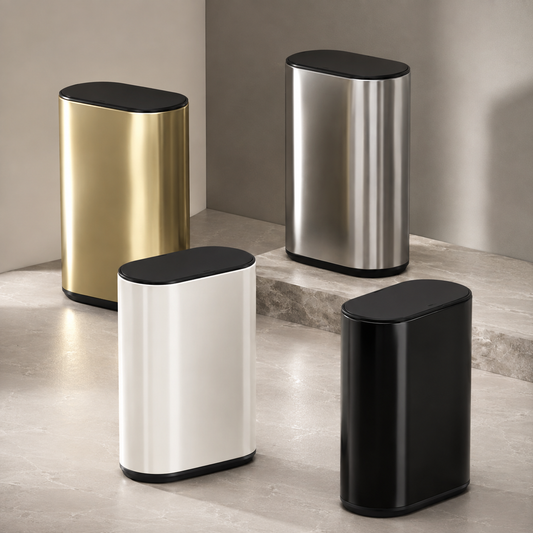 Lixeira Slim Com Tampa de Pressão Aço Inox - 7 L