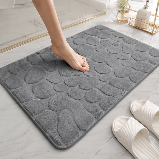 Tapete De Banho Com Relevo De Pedras - Grey