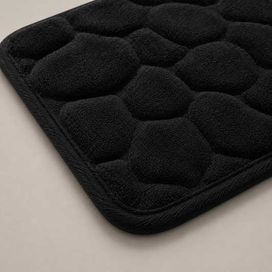 Tapete De Banho Com Relevo De Pedras - Black