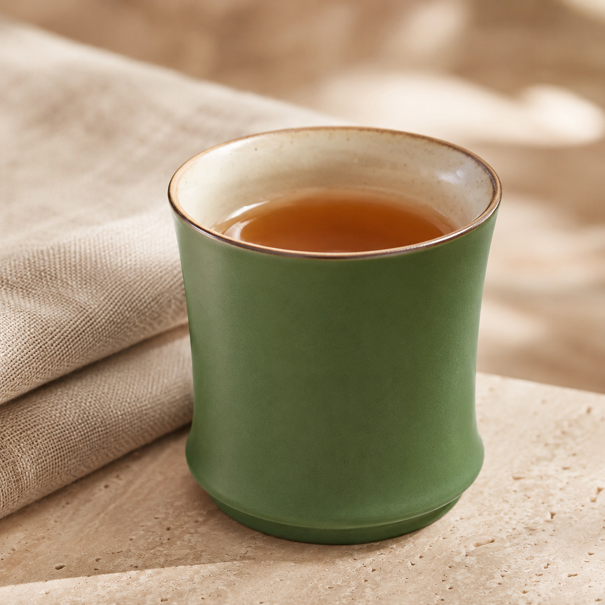 Copo De Chá Em Porcelana Bambu - 90 ml