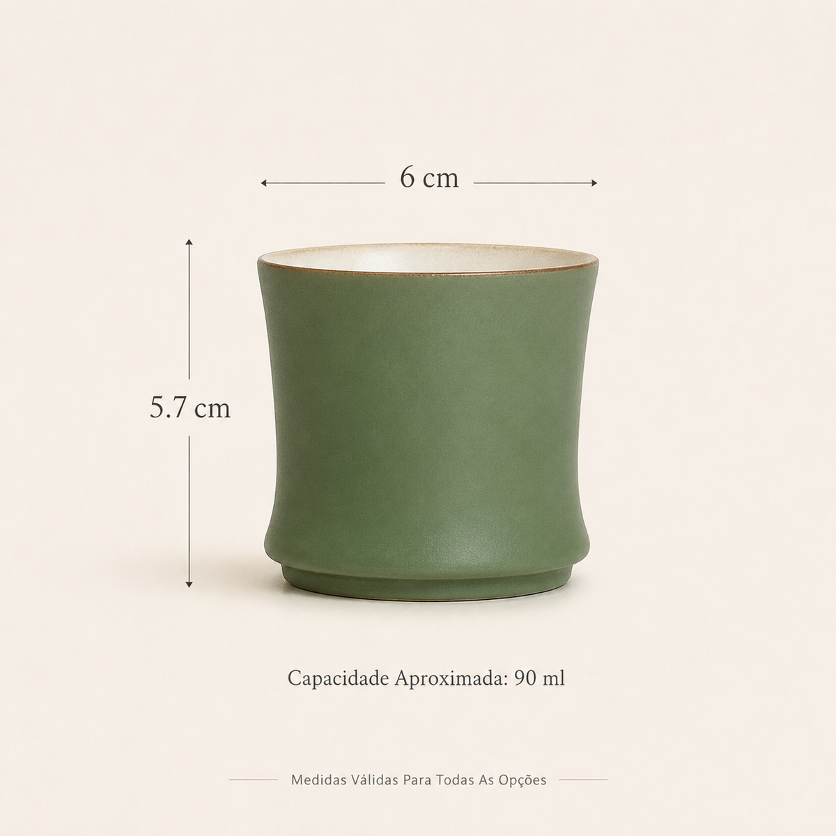 Copo De Chá Em Porcelana Bambu - 90 ml