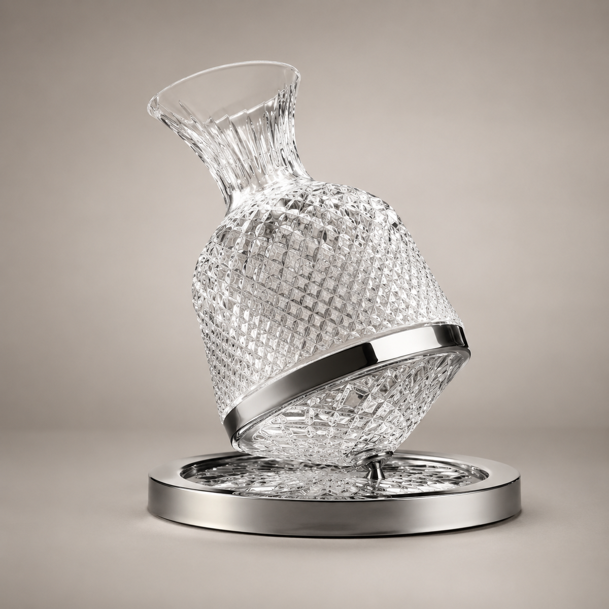 Decanter Giratório Vórtice 360° - Vidro Texturizado