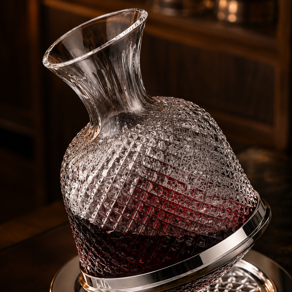 Decanter Giratório Vórtice 360° - Vidro Texturizado