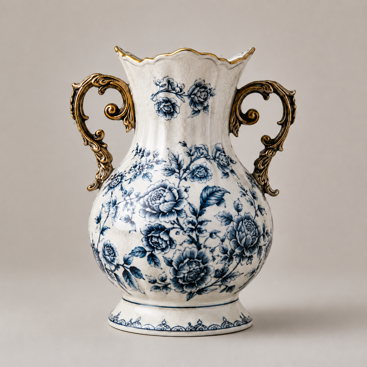 Vaso Decorativo de Cerâmica Serafina - Azul Imperial