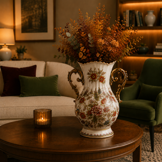 Vaso Decorativo de Cerâmica Serafina Floresta Viva