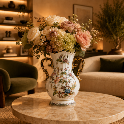 Vaso Decorativo de Cerâmica Serafina Jardim Clássico