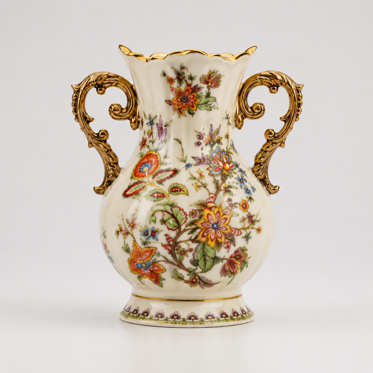 Vaso Decorativo de Cerâmica Serafina - Toscana Dourada