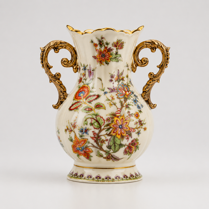 Vaso Decorativo de Cerâmica Serafina - Toscana Dourada