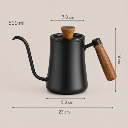 Chaleira Gooseneck Com Cabo De Madeira - 500 ml