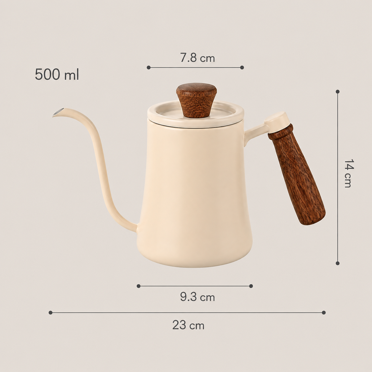 Chaleira Gooseneck Com Cabo De Madeira - 500 ml