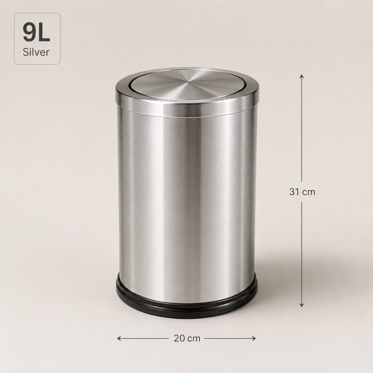 Lixeira Swing-Top Em Aço Inox - 9 L